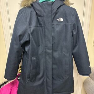 The North Face  Hooded Puffer Coat Charcoal